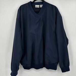 Golf Day Mens Navy V Neck Pullover Windbreaker Jacket Size Large